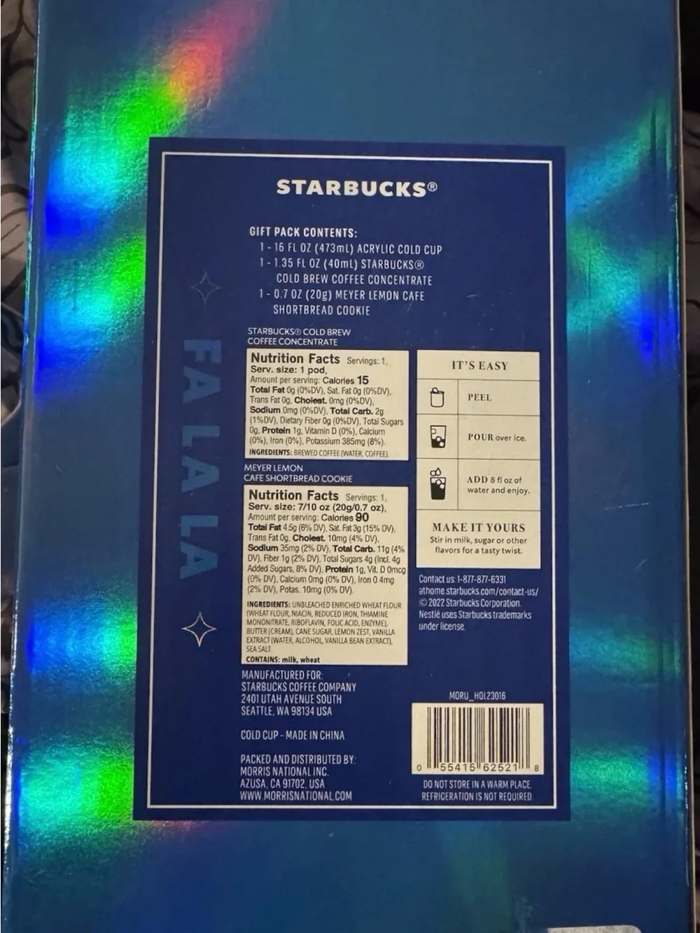 Starbucks Holographic Blue Gift Pack Box